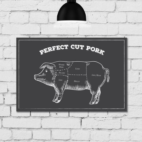 Placa Decorativa MDF Churrasco Cortes de Porco 30x40 - Quartinhos Menor preço em Placa Decorativa MDF Churrasco Cortes de Porco 30x40 - Quartinhos