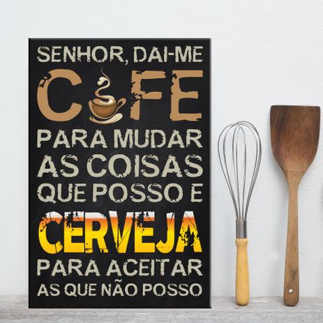 Placa Decorativa MDF Frase Café e Cerveja 30x40 - Quartinhos Menor preço em Placa Decorativa MDF Frase Café e Cerveja 30x40 - Quartinhos