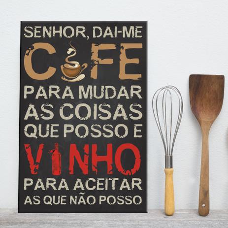 Placa Decorativa MDF Frase Vinho e Café 30x40 - Quartinhos Menor preço em Placa Decorativa MDF Frase Vinho e Café 30x40 - Quartinhos
