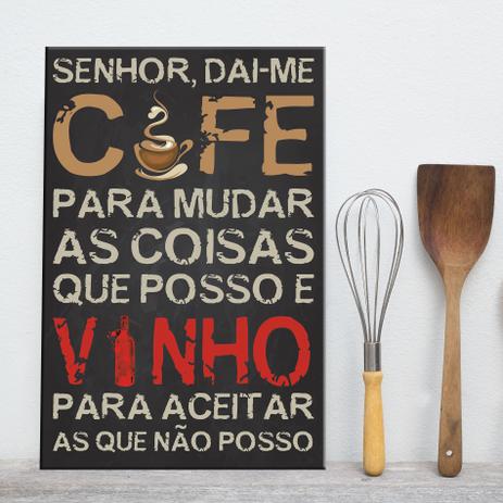 Placa Decorativa MDF Frase Vinho e Café - Quartinhos Menor preço em Placa Decorativa MDF Frase Vinho e Café - Quartinhos