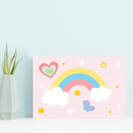 Placa Decorativa MDF Infantil Arco Íris 30x40cm - Quartinhos Menor preço em Placa Decorativa MDF Infantil Arco Íris 30x40cm - Quartinhos