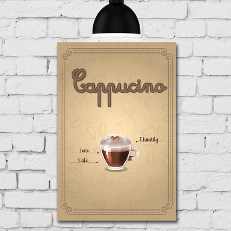 Placa Decorativa MDF Tipos de Café Cappucino 30x40 - Quartinhos Menor preço em Placa Decorativa MDF Tipos de Café Cappucino 30x40 - Quartinhos
