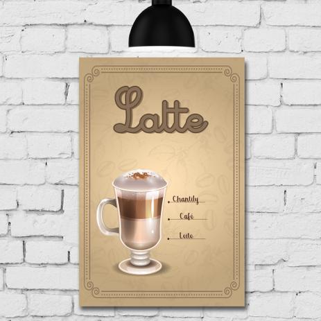Placa Decorativa MDF Tipos de Café Latte - Quartinhos Menor preço em Placa Decorativa MDF Tipos de Café Latte - Quartinhos