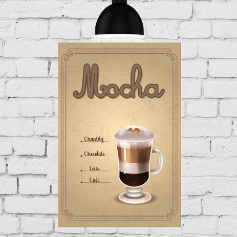 Placa Decorativa MDF Tipos de Café Mocha - Quartinhos Menor preço em Placa Decorativa MDF Tipos de Café Mocha - Quartinhos