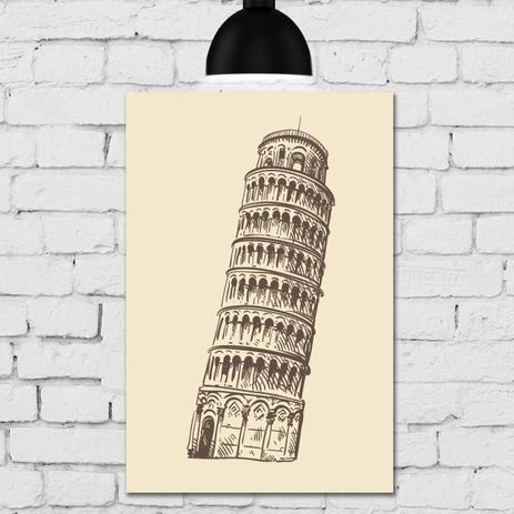 Placa Decorativa MDF Torre de Pisa Itália 30x40 - Quartinhos Menor preço em Placa Decorativa MDF Torre de Pisa Itália 30x40 - Quartinhos
