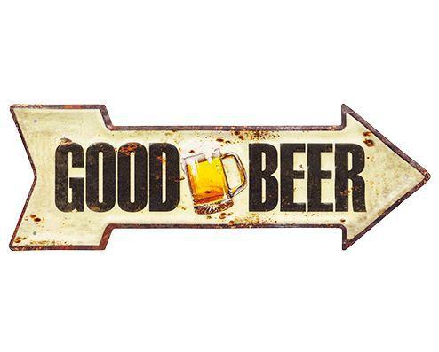Placa Decorativa Metal Formato Seta Good Beer 14 x 40 cm - Mart Menor preço em Placa Decorativa Metal Formato Seta Good Beer 14 x 40 cm - Mart