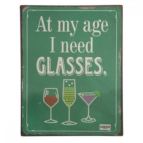 Placa Decorativa Metal Glasses 27 x 35 cm - Btc Menor preço em Placa Decorativa Metal Glasses 27 x 35 cm - Btc
