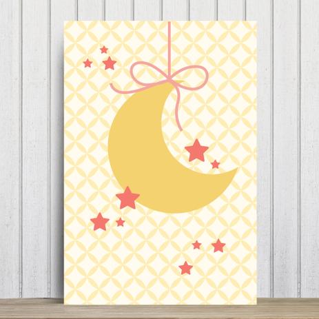 Placa Decorativa Quarto Bebê Lua e Estrelas Amarela 30x40cm - Quartinhos Menor preço em Placa Decorativa Quarto Bebê Lua e Estrelas Amarela 30x40cm - Quartinhos