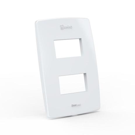 Placa espelho lumino 2x4 para 2 modulos distante - Enerbras Menor preço em Placa espelho lumino 2x4 para 2 modulos distante - Enerbras