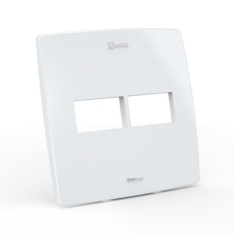 Placa espelho lumino 4x4 para 1+1 modulos branco - Enerbras Menor preço em Placa espelho lumino 4x4 para 1+1 modulos branco - Enerbras