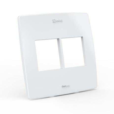 Placa espelho lumino 4x4 para 2+2 modulos branco - Enerbras Menor preço em Placa espelho lumino 4x4 para 2+2 modulos branco - Enerbras