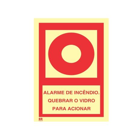 Placa Fotoluminescente 15X20 Alarme de Incêndio Br Controll Menor preço em Placa Fotoluminescente 15X20 Alarme de Incêndio Br Controll