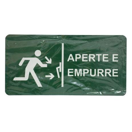 Placa Fotoluminescente 30x15cm Saída de Emergência Aperte e Empurre - Decore Menor preço em Placa Fotoluminescente 30x15cm Saída de Emergência Aperte e Empurre - Decore