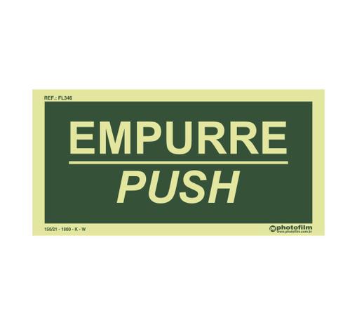 Placa Fotoluminescente Abertura de Portas Empurre/Push - Photofilm Menor preço em Placa Fotoluminescente Abertura de Portas Empurre/Push - Photofilm