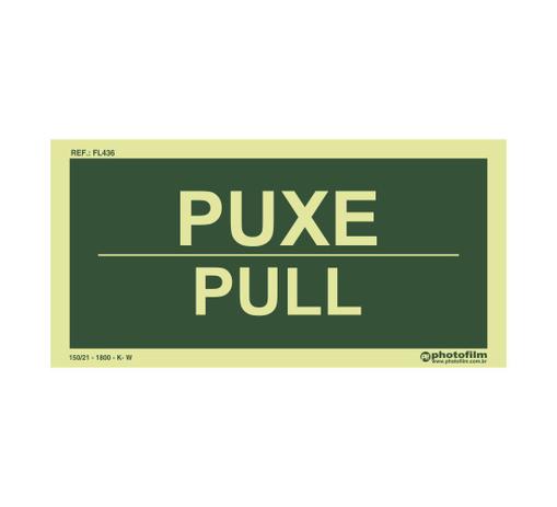 Placa Fotoluminescente Abertura de Portas Puxe/Pull - Photofilm Menor preço em Placa Fotoluminescente Abertura de Portas Puxe/Pull - Photofilm