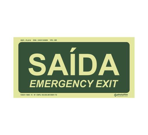 Placa Fotoluminescente Rota de Fuga Saída / Exit - Photofilm Menor preço em Placa Fotoluminescente Rota de Fuga Saída / Exit - Photofilm