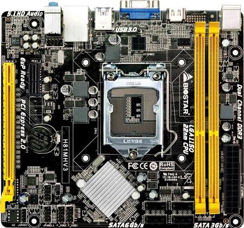 Placa Mãe 1150 Biostar H81mhv3 6+ S/v/r/hdmi/usb 3.0 Box Soquete 1150 Menor preço em Placa Mãe 1150 Biostar H81mhv3 6+ S/v/r/hdmi/usb 3.0 Box Soquete 1150