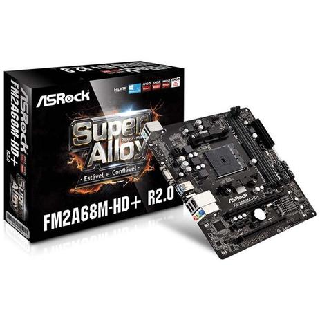 Placa Mãe ASROCK AMD FM2A68M-HD+ R2.0 P/ FM2+ 95W / FM2 100W DDR3 Dual Channel VGA/HDMI - USB 3.1 GE Menor preço em Placa Mãe ASROCK AMD FM2A68M-HD+ R2.0 P/ FM2+ 95W / FM2 100W DDR3 Dual Channel VGA/HDMI - USB 3.1 GE