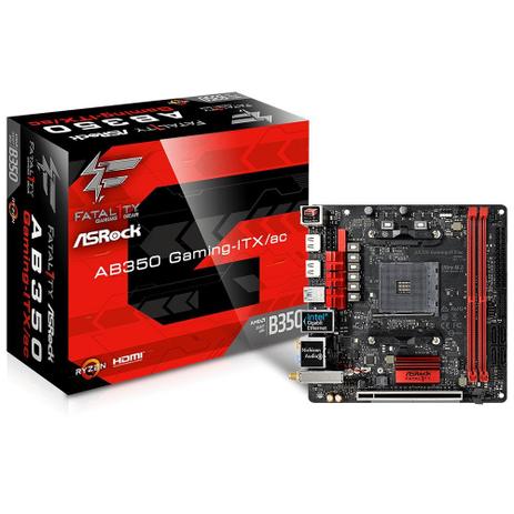 Placa Mãe Asrock Fatal1ty AB350 Gaming-Itx/Ac Ddr4 Am4 Menor preço em Placa Mãe Asrock Fatal1ty AB350 Gaming-Itx/Ac Ddr4 Am4