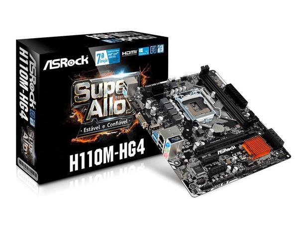 Placa Mãe Asrock H110M-HG4 Socket Intel LGA1151 DDR4 Uatx 6º e 7º Geração Menor preço em Placa Mãe Asrock H110M-HG4 Socket Intel LGA1151 DDR4 Uatx 6º e 7º Geração