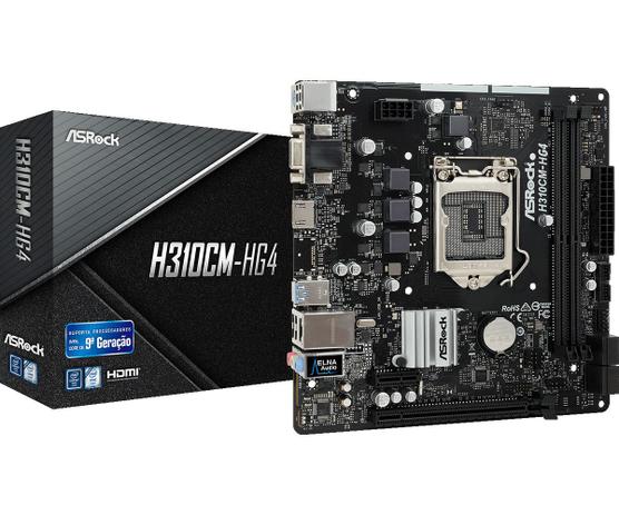 Placa-Mãe ASRock H310CM-HG4 Intel LGA 1151 mATX DDR4 - ASROCK BR Menor preço em Placa-Mãe ASRock H310CM-HG4 Intel LGA 1151 mATX DDR4 - ASROCK BR