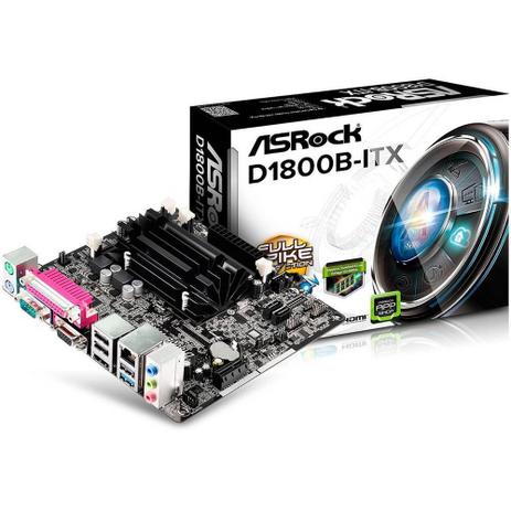 Placa Mae ASROCK Mini ITX - D1800B-ITX - C/INTEL Celeron DUAL-CORE Menor preço em Placa Mae ASROCK Mini ITX - D1800B-ITX - C/INTEL Celeron DUAL-CORE