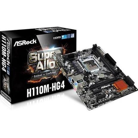 Placa-Mãe ASRock p/ Intel LGA 1151 mATX H110M-HG4 2xDDR4 Menor preço em Placa-Mãe ASRock p/ Intel LGA 1151 mATX H110M-HG4 2xDDR4