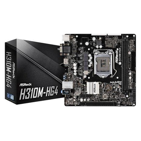 Placa Mãe AsRock p/Intel LGA 1151 mATX H310M-HG4 DDR4, HDMI - 8 Geração Menor preço em Placa Mãe AsRock p/Intel LGA 1151 mATX H310M-HG4 DDR4, HDMI - 8 Geração