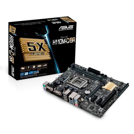 Placa Mãe Asus H110M-C/BR 1151 2x DDR4 2133Mhz / 2x USB 3.0 / HDMI / VGA / Serial Menor preço em Placa Mãe Asus H110M-C/BR 1151 2x DDR4 2133Mhz / 2x USB 3.0 / HDMI / VGA / Serial