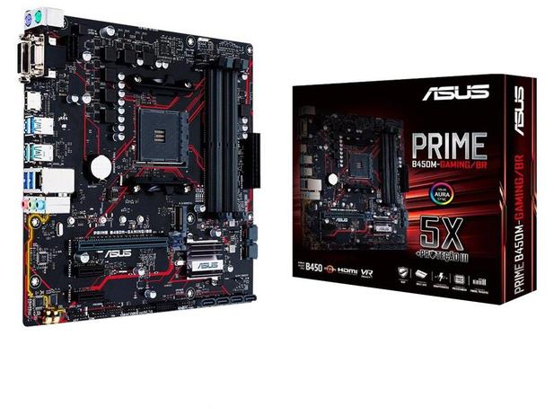 Placa Mãe Asus Prime B450M-Gaming/BR AMD - AM4 DDR4 Micro ATX