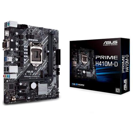 Placa-Mãe Asus Prime H410M-D, Intel LGA 1200, mATX, DDR4 Menor preço em Placa-Mãe Asus Prime H410M-D, Intel LGA 1200, mATX, DDR4