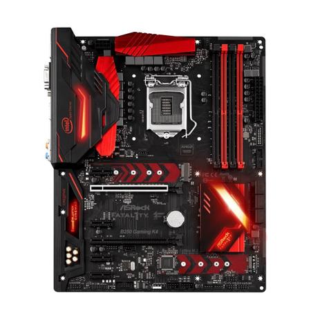 Placa Mãe ATX LGA 1151 DDR4 Gaming K4 Fatal1ty B250 ASRock Menor preço em Placa Mãe ATX LGA 1151 DDR4 Gaming K4 Fatal1ty B250 ASRock