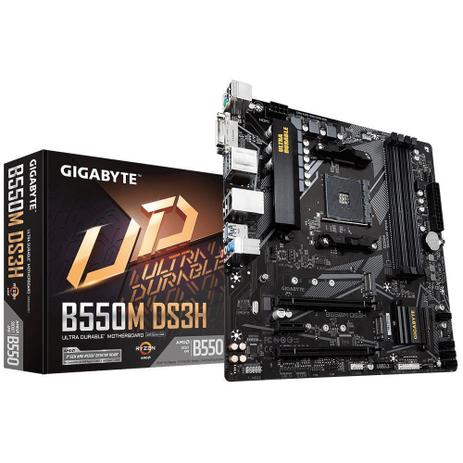 Placa Mãe B550M DS3H AMD AM4 Micro ATX DDR4 Ryzen 3/Geração GIGABYTE Menor preço em Placa Mãe B550M DS3H AMD AM4 Micro ATX DDR4 Ryzen 3/Geração GIGABYTE