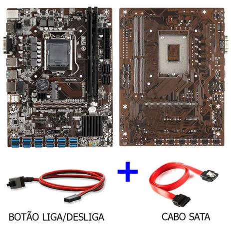 Placa Mãe de Mineração Btc B250c Lga 1151 Ddr4 12 Pci Usb P/ Riser Criptomoedas Bitcoin Etherum - Foxconn Menor preço em Placa Mãe de Mineração Btc B250c Lga 1151 Ddr4 12 Pci Usb P/ Riser Criptomoedas Bitcoin Etherum - Foxconn