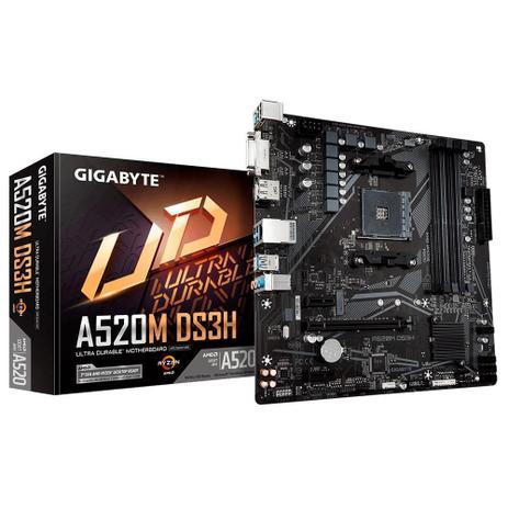 Placa Mãe Gigabyte A520M DS3H AMD AM4 mATX DDR4 Menor preço em Placa Mãe Gigabyte A520M DS3H AMD AM4 mATX DDR4