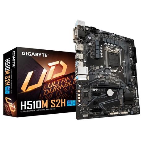 Placa-Mãe Gigabyte H510M S2H (rev. 1.0), Intel LGA1200, Micro ATX, DDR4, LED RGB - H510M S2H Menor preço em Placa-Mãe Gigabyte H510M S2H (rev. 1.0), Intel LGA1200, Micro ATX, DDR4, LED RGB - H510M S2H