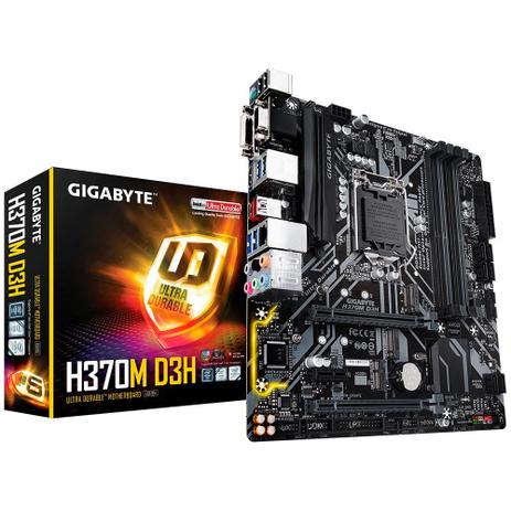 Placa Mãe Gigabyte mATX LGA 1151 H370M-D3H DDR4 Menor preço em Placa Mãe Gigabyte mATX LGA 1151 H370M-D3H DDR4