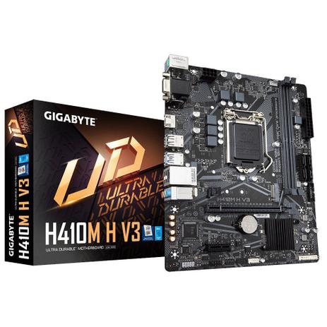 Placa Mãe Gigabyte para Intel 1200 H410M H V3 1.0 Ultra Durable 2x DDR4 mATX Menor preço em Placa Mãe Gigabyte para Intel 1200 H410M H V3 1.0 Ultra Durable 2x DDR4 mATX