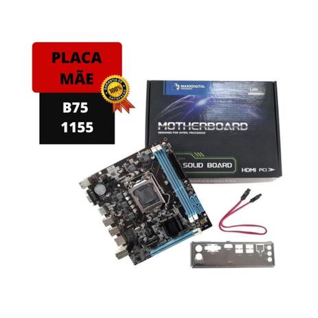Placa Mãe H61 B75 INTEL LGA 1155 p I3 I5 I7 DDR3 USB 3.0 HDMI LAN 10 100 1000 - MOTHERBOARD Menor preço em Placa Mãe H61 B75 INTEL LGA 1155 p I3 I5 I7 DDR3 USB 3.0 HDMI LAN 10 100 1000 - MOTHERBOARD