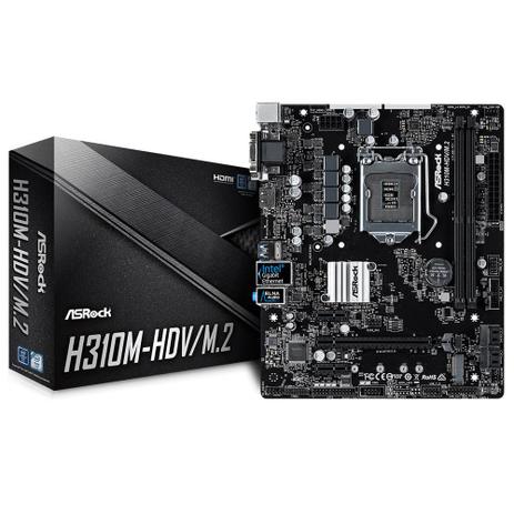 Placa Mae Intel 1151 H310CM HDV M.2 2xDdr4 Hdmi/Dvi/Vga 9ªG H310CM-HDV/M.2 Asrock Menor preço em Placa Mae Intel 1151 H310CM HDV M.2 2xDdr4 Hdmi/Dvi/Vga 9ªG H310CM-HDV/M.2 Asrock
