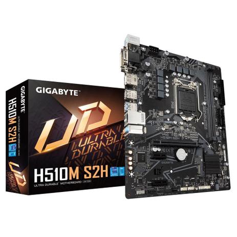 Placa Mae (intel) Gigabyte H510m S2h Ddr4 Lga 1200 10 E 11 Geracao Menor preço em Placa Mae (intel) Gigabyte H510m S2h Ddr4 Lga 1200 10 E 11 Geracao