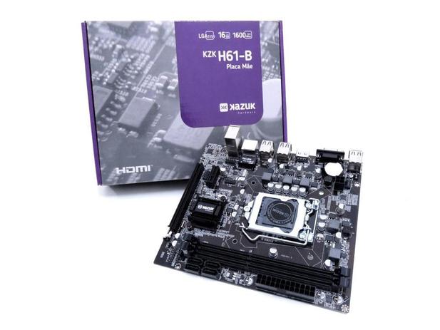 Placa Mãe Kazuk Lga 1155 H61 Ddr3 16gb Hdmi - 2ª/3ª Geração Menor preço em Placa Mãe Kazuk Lga 1155 H61 Ddr3 16gb Hdmi - 2ª/3ª Geração