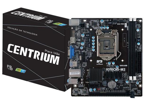 Placa Mae LGA 1151 INTEL Centrium C2018-H310CH5-M2 MATX DDR4 2666MHZ Chipset H310 HDMI VGA PPB BOX Menor preço em Placa Mae LGA 1151 INTEL Centrium C2018-H310CH5-M2 MATX DDR4 2666MHZ Chipset H310 HDMI VGA PPB BOX