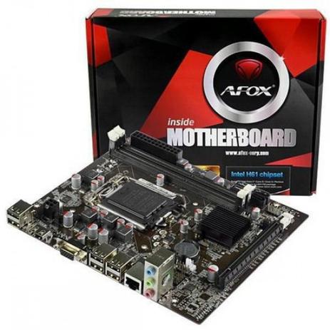 Placa Mãe Micro ATX AFOX IH61-MA5 2ª e 3º Geração LGA 1155 Intel H61 VGA HDMI DDR3 Até 16GB - Brx Menor preço em Placa Mãe Micro ATX AFOX IH61-MA5 2ª e 3º Geração LGA 1155 Intel H61 VGA HDMI DDR3 Até 16GB - Brx