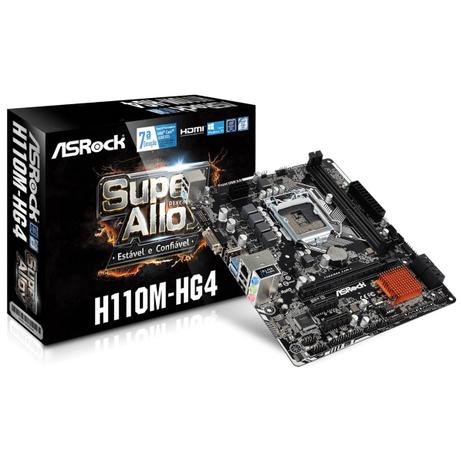 Placa-mãe micro atx asrock p/ intel lga 1151 matx h110m-hg4 2x/ddr4 dual channel - vga/hdmi - usb 3. Menor preço em Placa-mãe micro atx asrock p/ intel lga 1151 matx h110m-hg4 2x/ddr4 dual channel - vga/hdmi - usb 3.