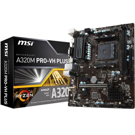 Placa Mãe MSI A320M PRO-VH PLUS RYZEN AM4 Menor preço em Placa Mãe MSI A320M PRO-VH PLUS RYZEN AM4
