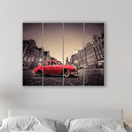 Placa Painel Decorativa em MDF Foto Carro Vermelho Kit 4 Placas - Quartinhos é boa?