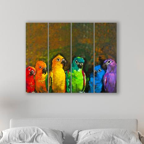 Placa Painel Decorativa em MDF Foto Papagaios Kit 4 Placas - Quartinhos é ruim? Placa Painel Decorativa em MDF Foto Papagaios Kit 4 Placas - Quartinhos é boa?