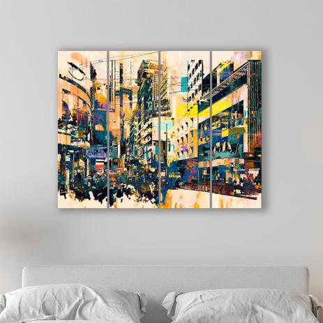 Placa Painel Decorativa em MDF Foto Pintura Cidade Kit 4 Placas - Quartinhos é boa?