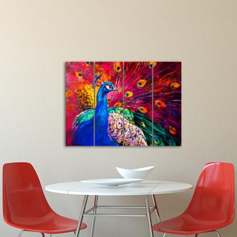 Placa Painel Decorativa em MDF Foto Pintura Pavão Kit 4 Placas - Quartinhos é boa?